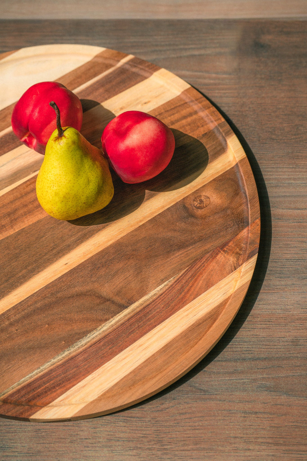 Round Charcuterie Serving Board with Beveled Edge