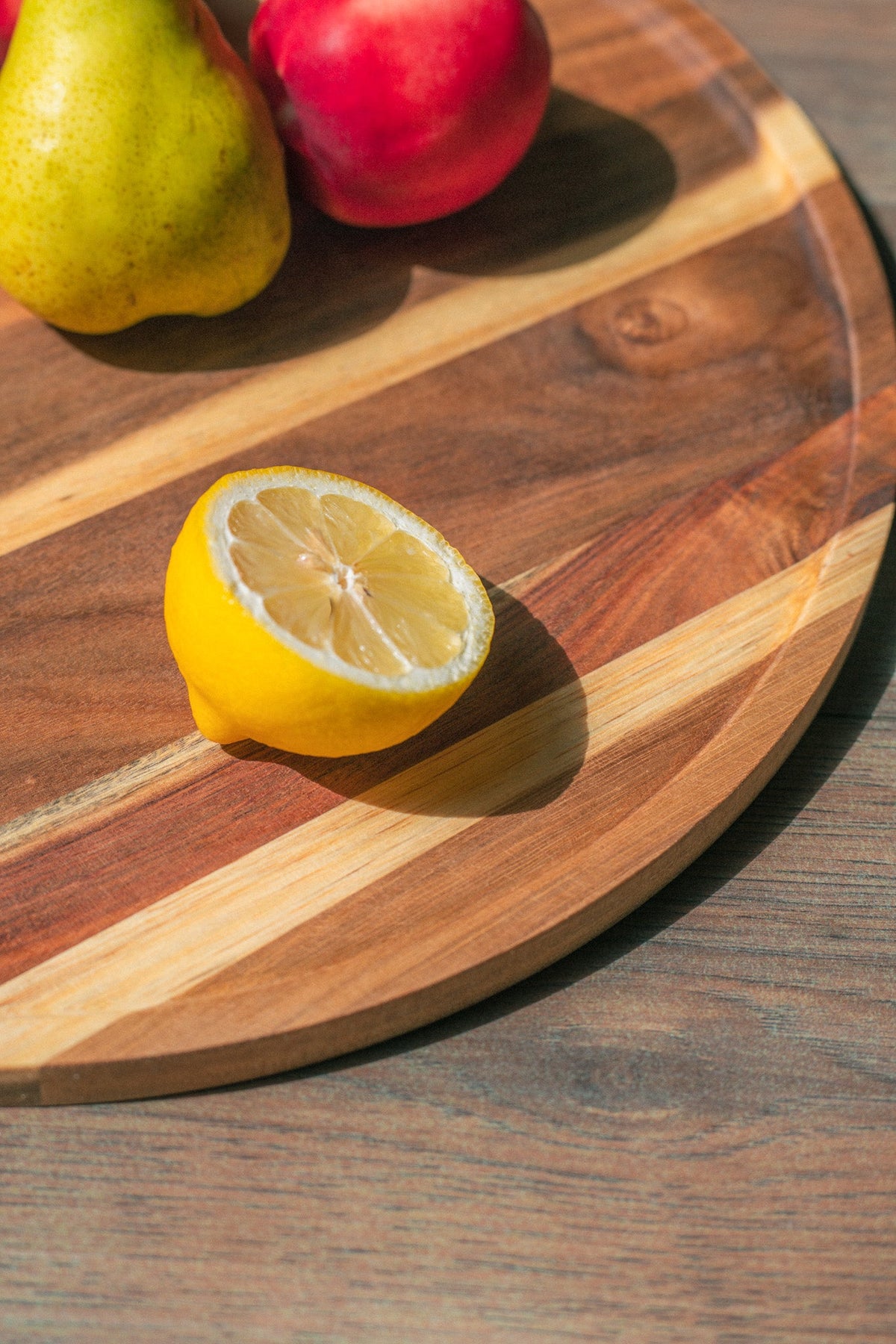 Round Charcuterie Serving Board with Beveled Edge