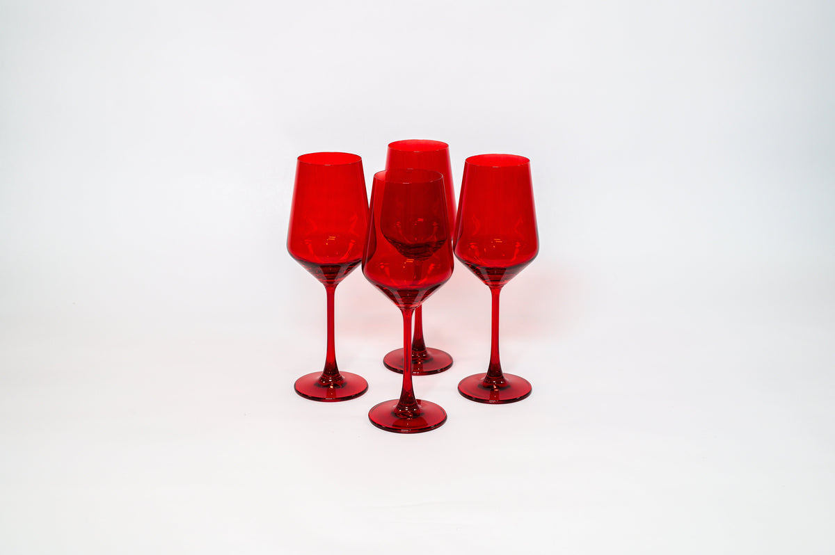 Cherry Red - Colored Wine Glass