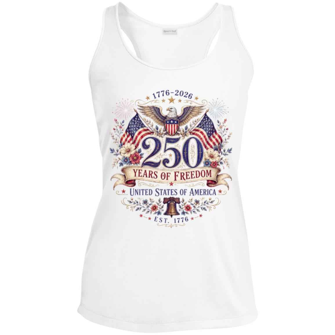 Ladies Performance Racerback Tank Top 250 Years of Freedom
