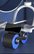 Indoor Home Exercise Flat Elbow Supporter 2 Wheel Ab Trainer Automatic Rebound Abdominal Wheel Roller