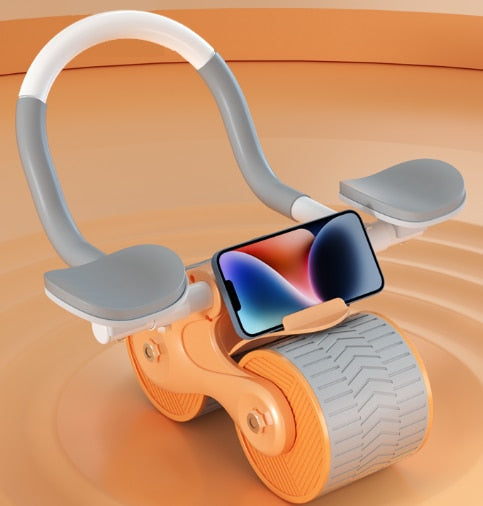 Indoor Home Exercise Flat Elbow Supporter 2 Wheel Ab Trainer Automatic Rebound Abdominal Wheel Roller