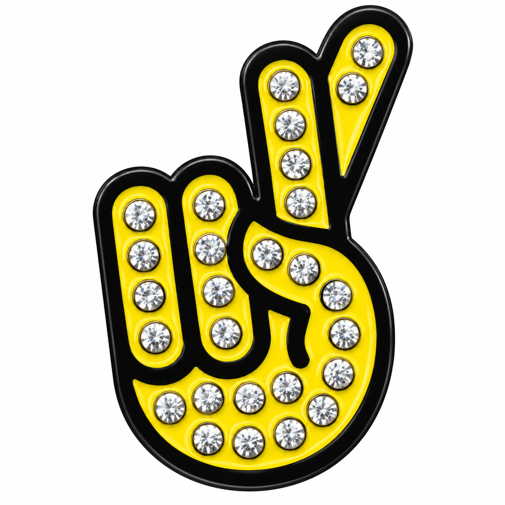 Number 1 Hand Gesture Crystal Ball Marker &amp; Hat Clip by ReadyGOLF