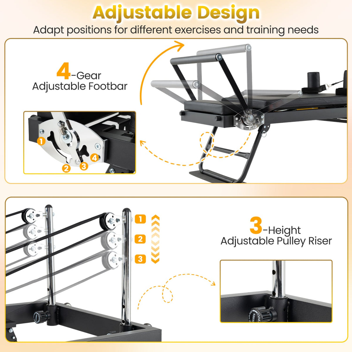 Foldable Pilates Reformer Machine for Home Gym Large Pilates Equipment