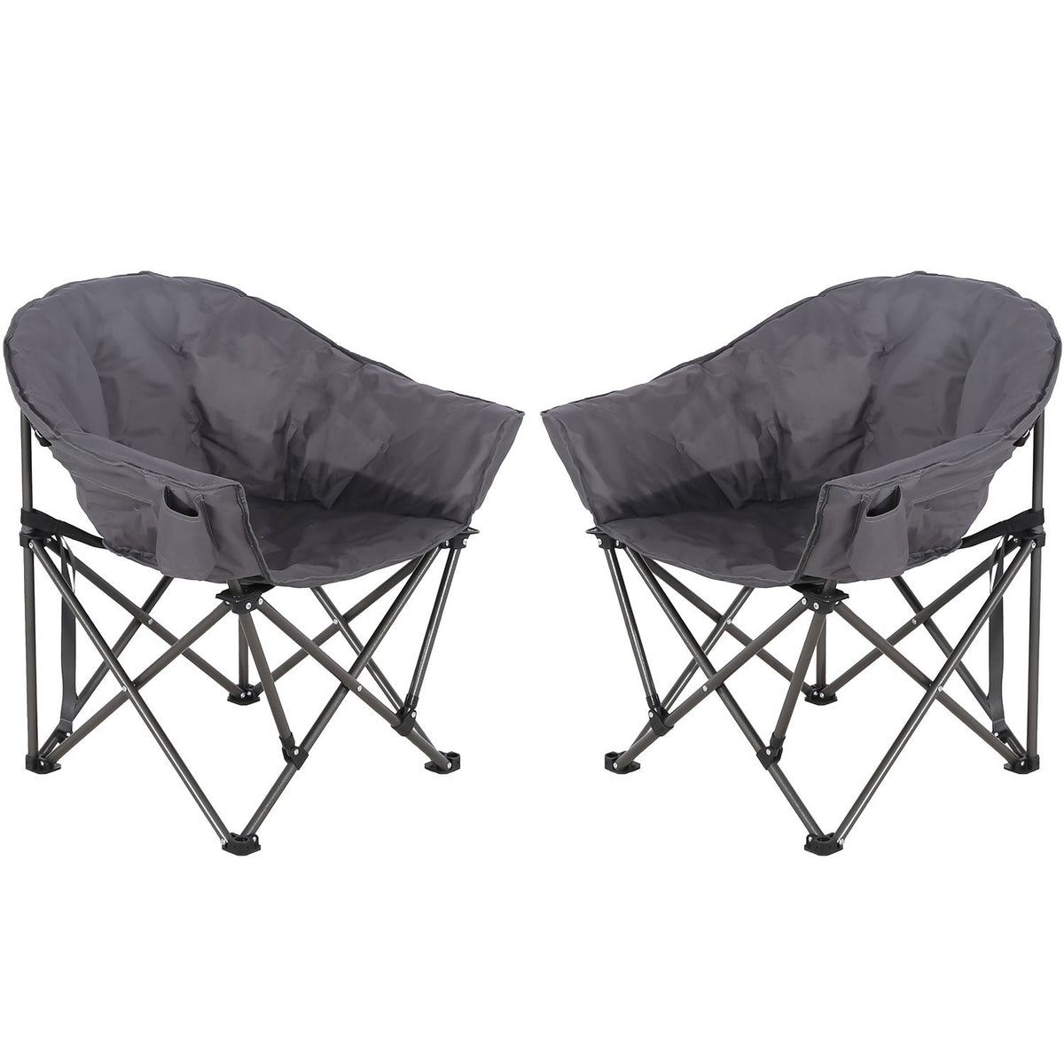 Ainfox 2PCS Oversized Camping Chair Folding Chair Camp Chair for Outdoor, Adults, Men and Women