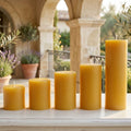 3 Inch Yellow Beeswax Pillar Candles