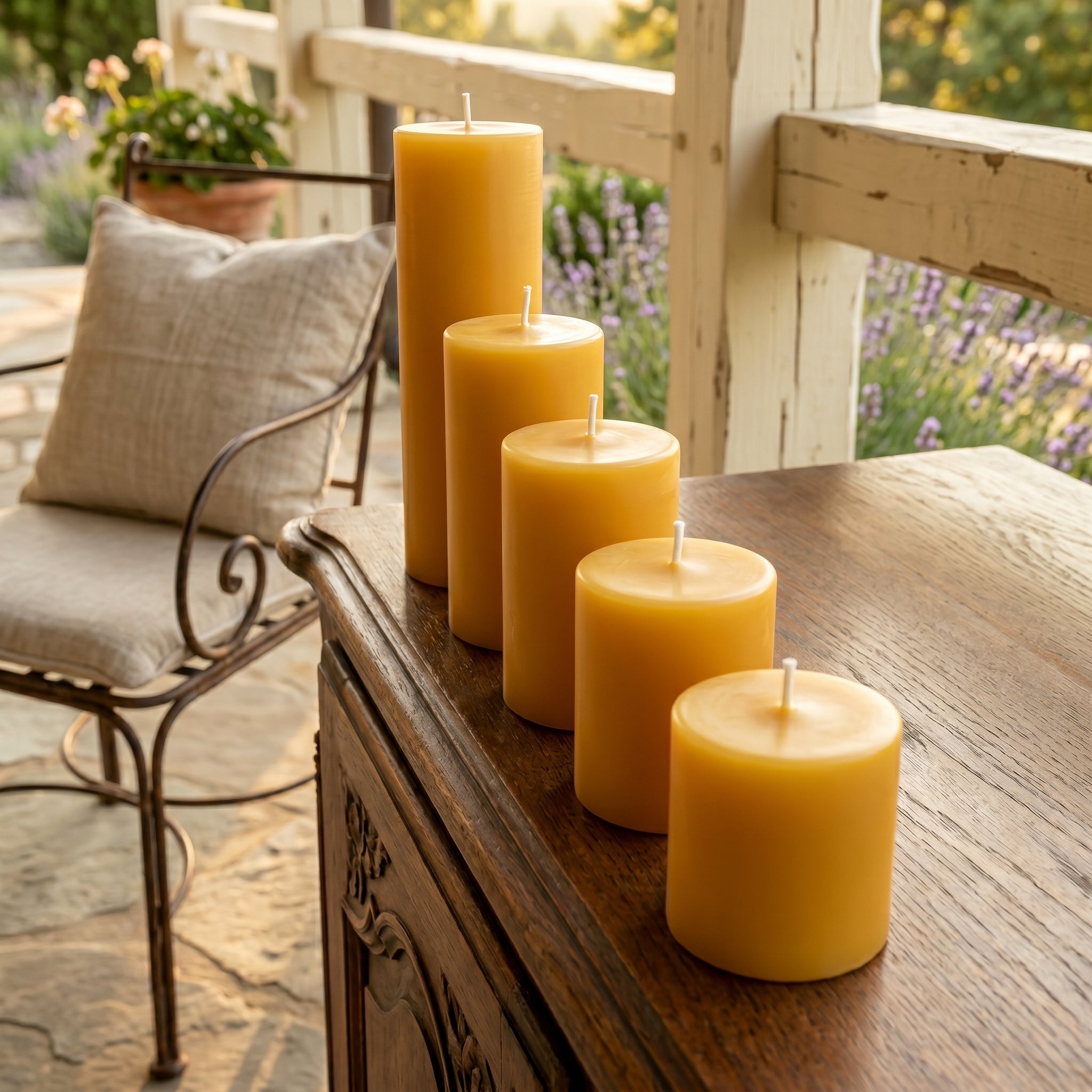 3 Inch Yellow Beeswax Pillar Candles