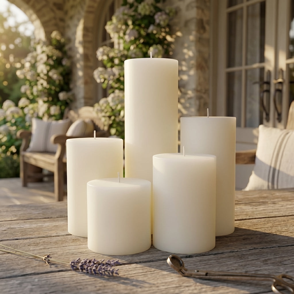 3 Inch White Beeswax Pillar Candles