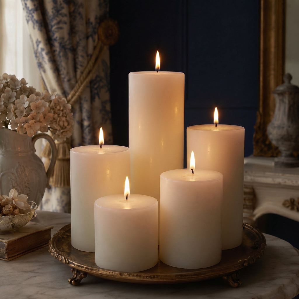 3 Inch White Beeswax Pillar Candles