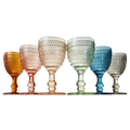 Tonal Hobnail Goblet, Stemmed Wine Glassware, Set of 6