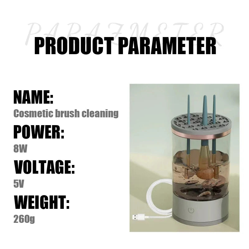 Portable Electric Makeup Brush CleanerAutomatic Spinner, Drying Rack &amp; Sterilizer | Professional Brush Cleaning Kit
