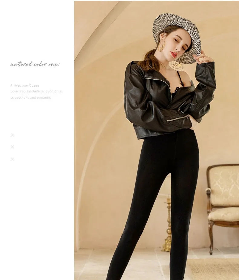 Women Winter Leggings – High Waist Warm Velvet Stretch Pants
