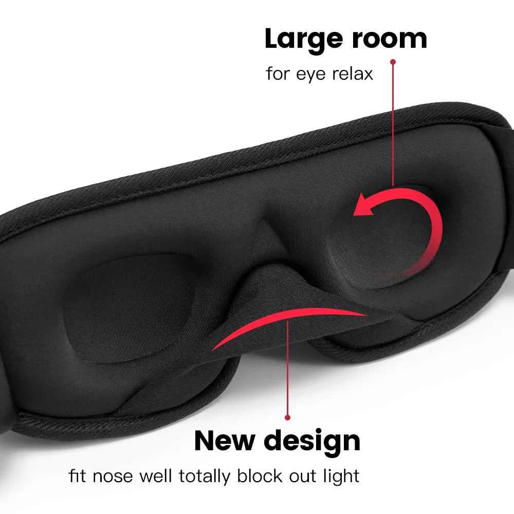 3D Sleeping Mask – Soft Padded Eye Shade with Light Blockout