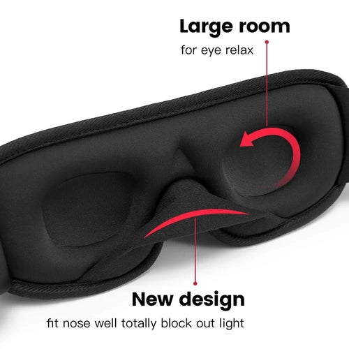 3D Sleeping Mask – Soft Padded Eye Shade with Light Blockout