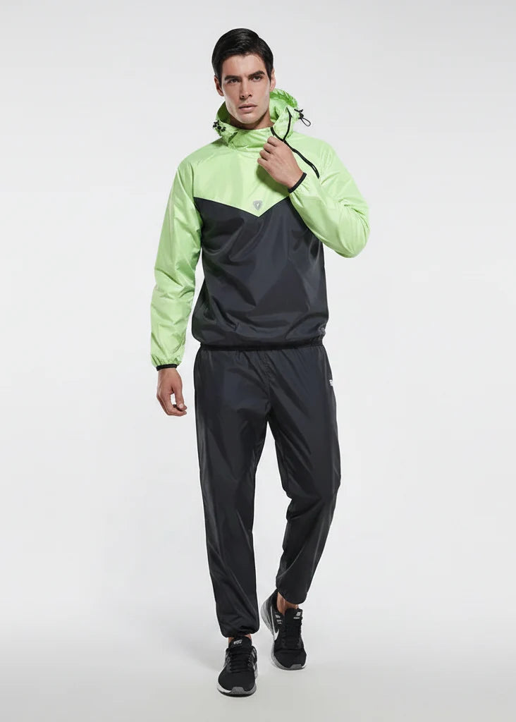 Men's Fitness Sauna Suit Set: Quick Sweat Gym Gear