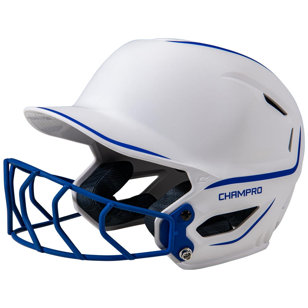 HXE TWO-TONE MATTE SOFTBALL HELMET W/FACEMASK