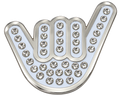 Hang Loose Shaka Sign Crystal Ball Marker & Hat Clip by ReadyGOLF