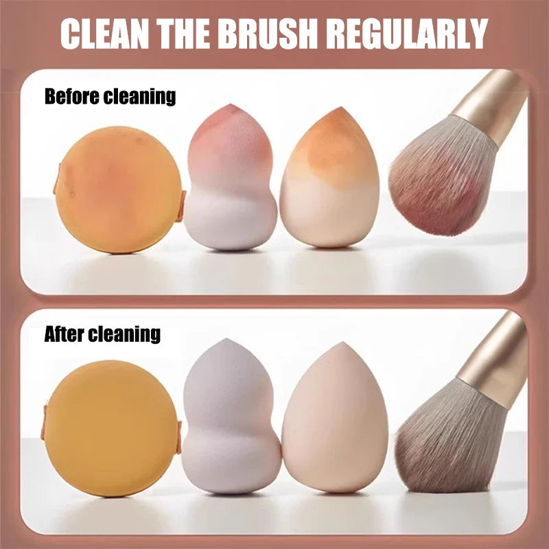 Portable Electric Makeup Brush CleanerAutomatic Spinner, Drying Rack &amp; Sterilizer | Professional Brush Cleaning Kit