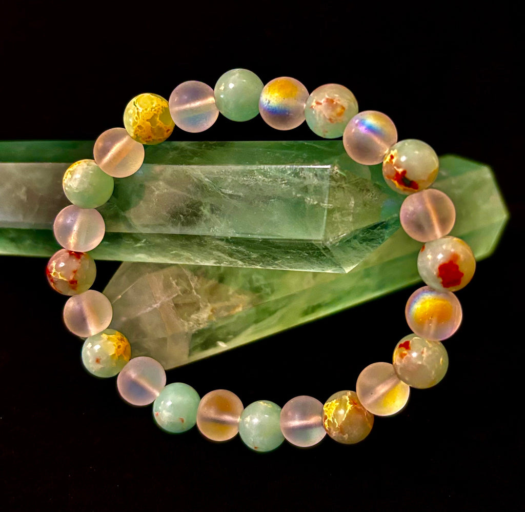 Ocean Breeze Resin Bead Bracelet – Sea Glass Vibes