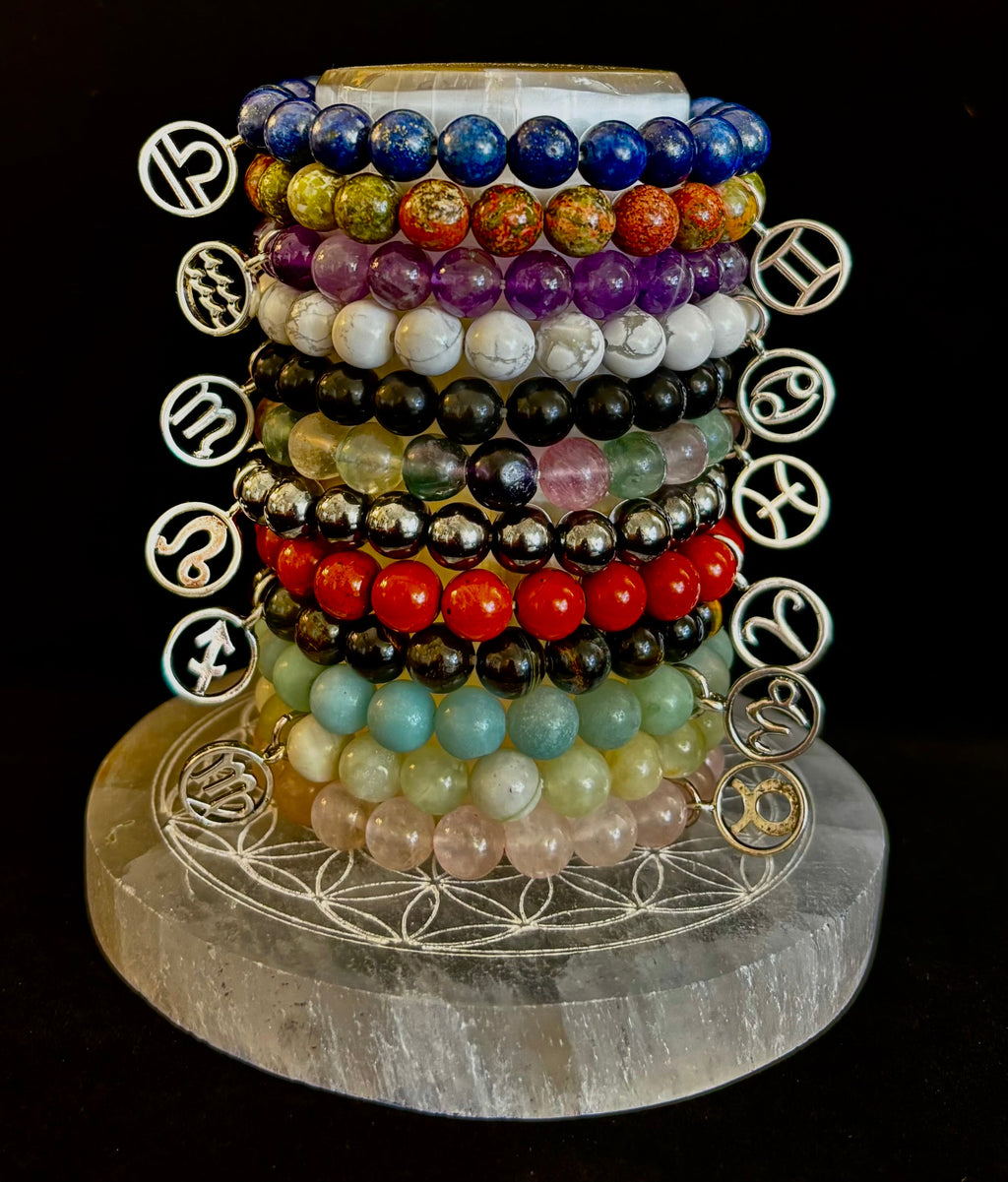 ✨ Zodiac Vibes Crystal Bracelet Collection – Wear Your Sign, Own Your Power (Gift Boxed with Zodiac Description Card)