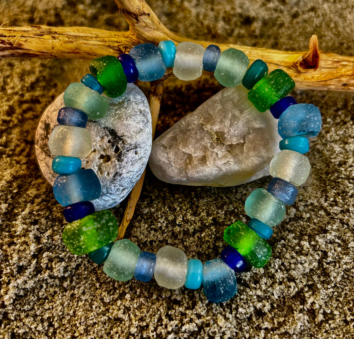 Saltwater Soul Sea Glass Bracelet 🌊💙