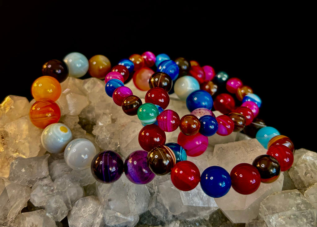 Happy Vibes Banded Agate Crystal Bracelet