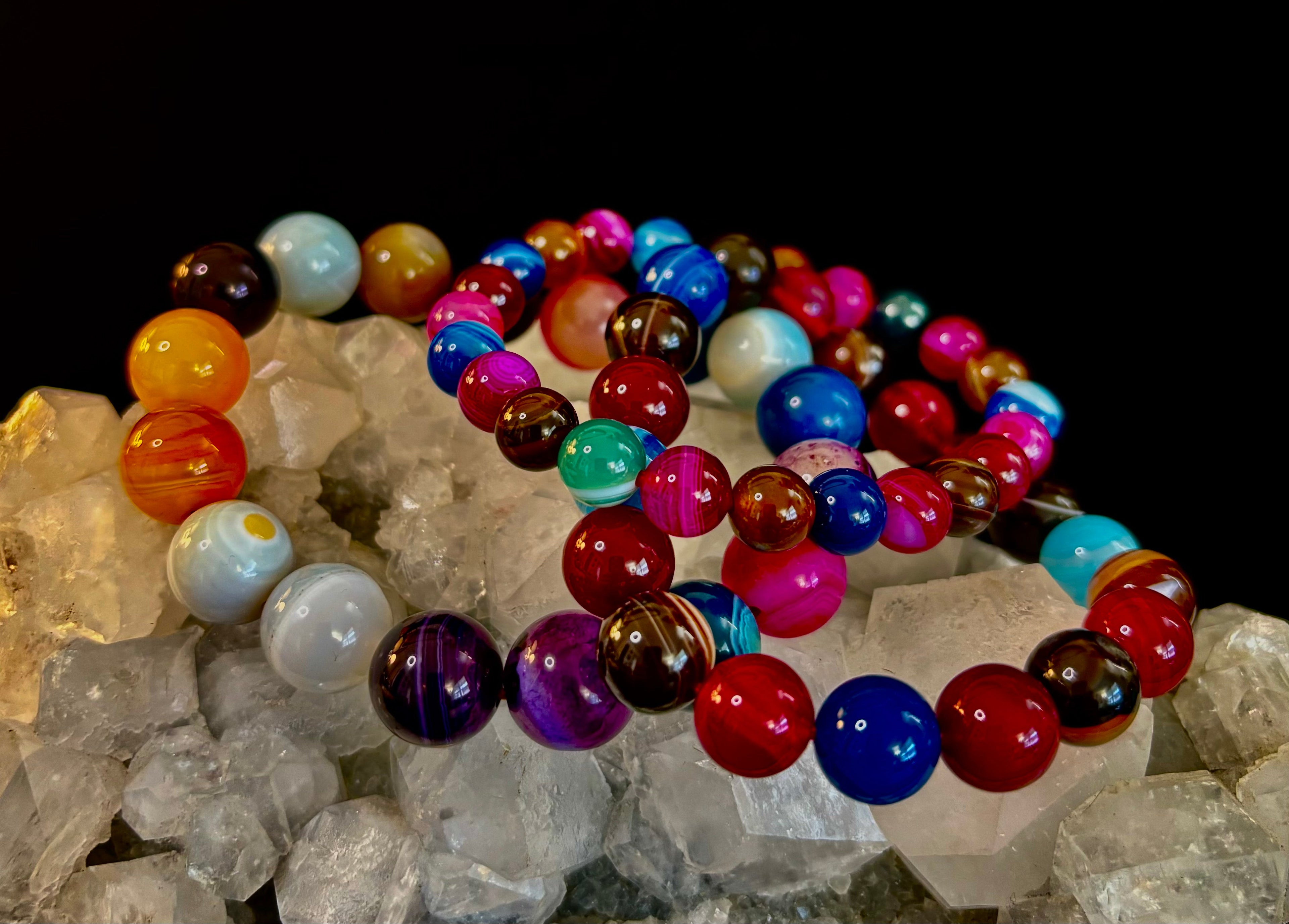 Happy Vibes Banded Agate Crystal Bracelet