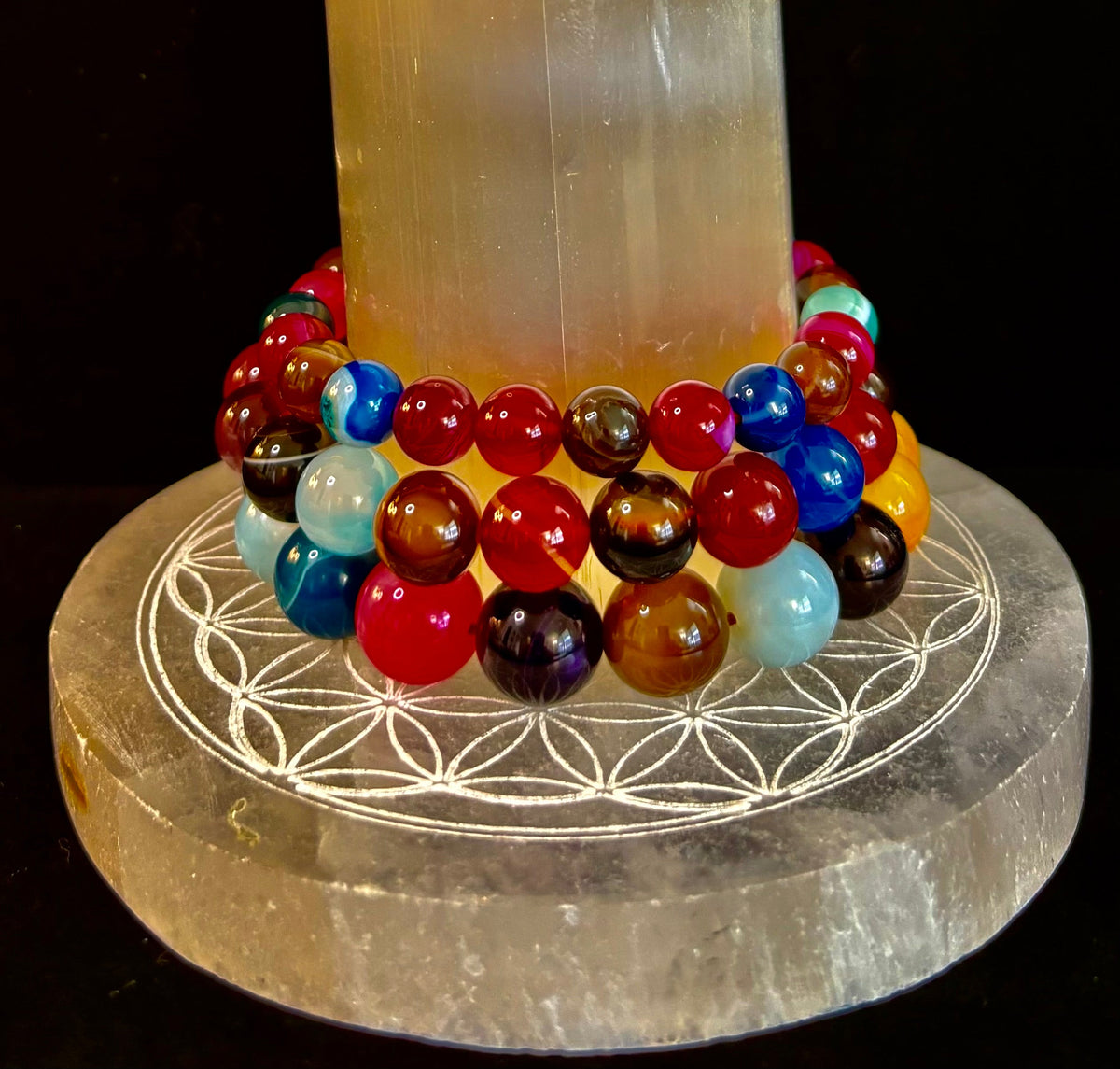 Happy Vibes Banded Agate Crystal Bracelet