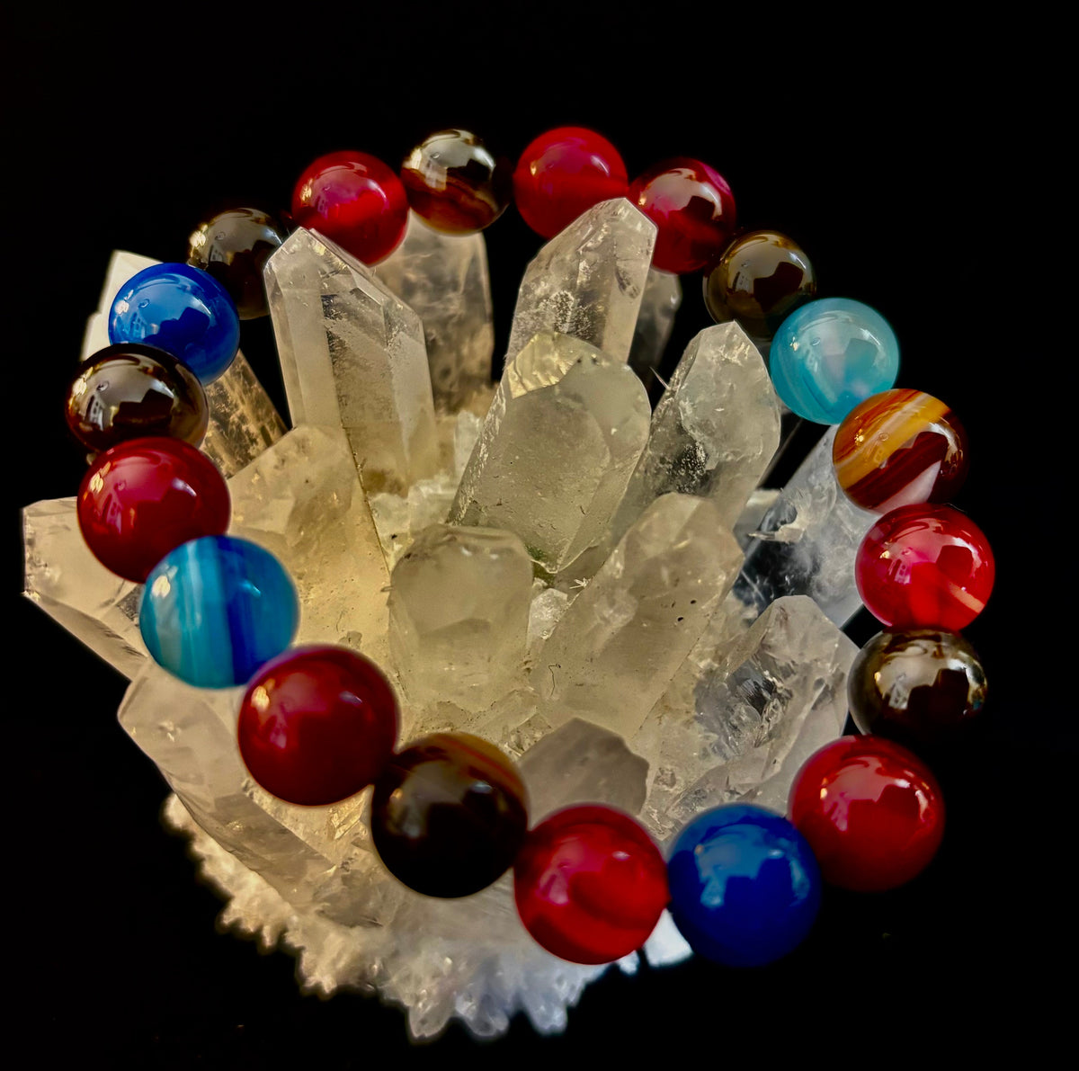 Happy Vibes Banded Agate Crystal Bracelet
