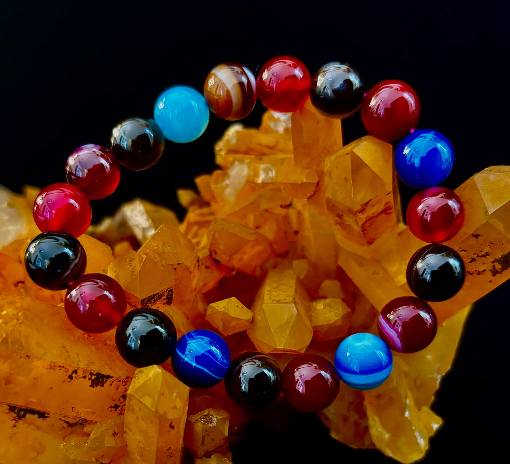 Happy Vibes Banded Agate Crystal Bracelet