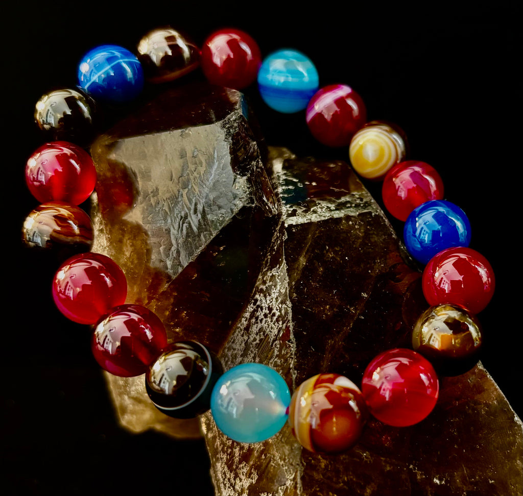 Happy Vibes Banded Agate Crystal Bracelet