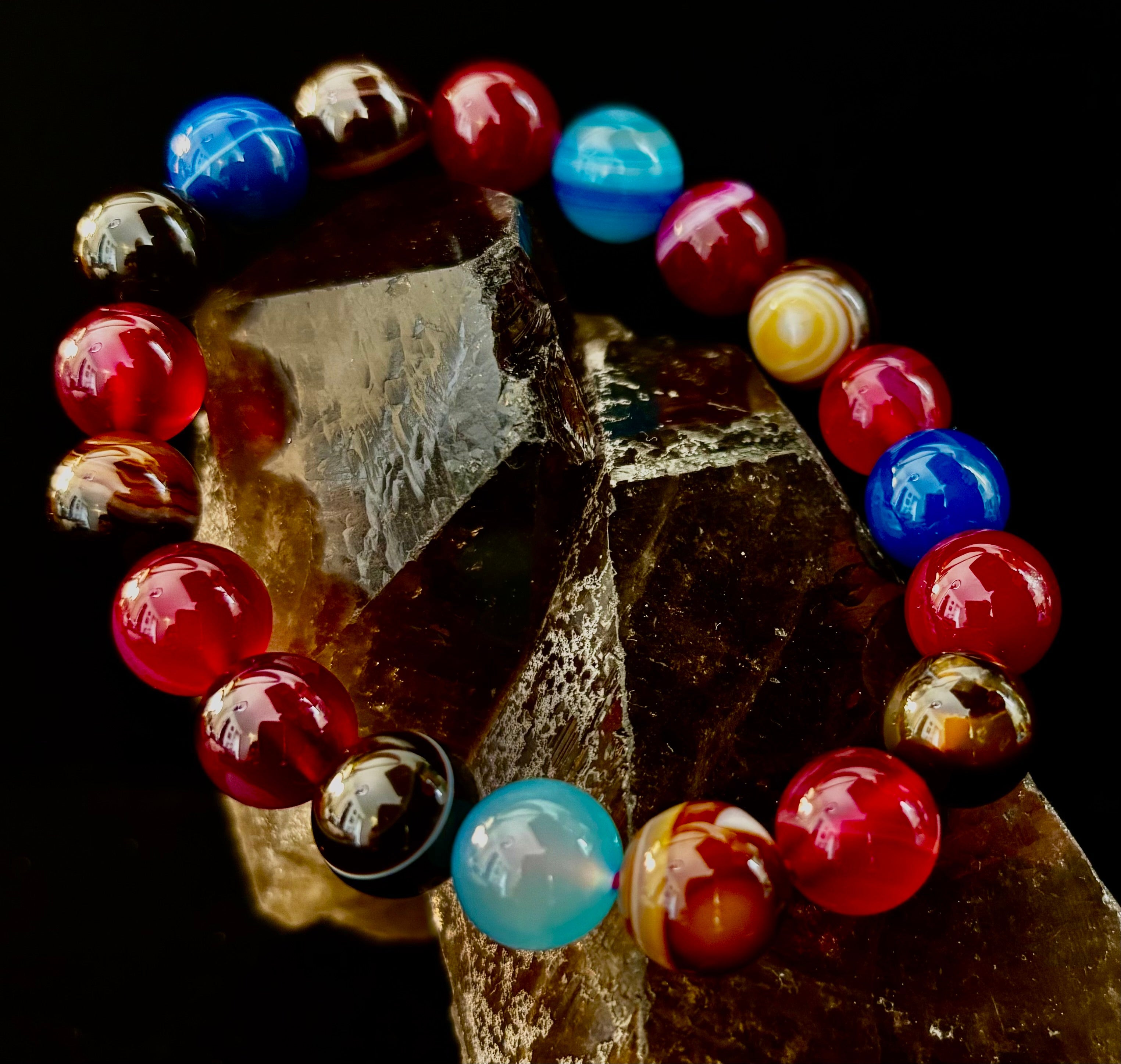 Happy Vibes Banded Agate Crystal Bracelet