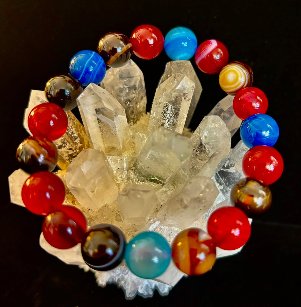 Happy Vibes Banded Agate Crystal Bracelet