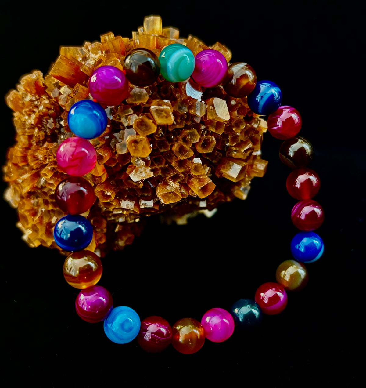 Happy Vibes Banded Agate Crystal Bracelet