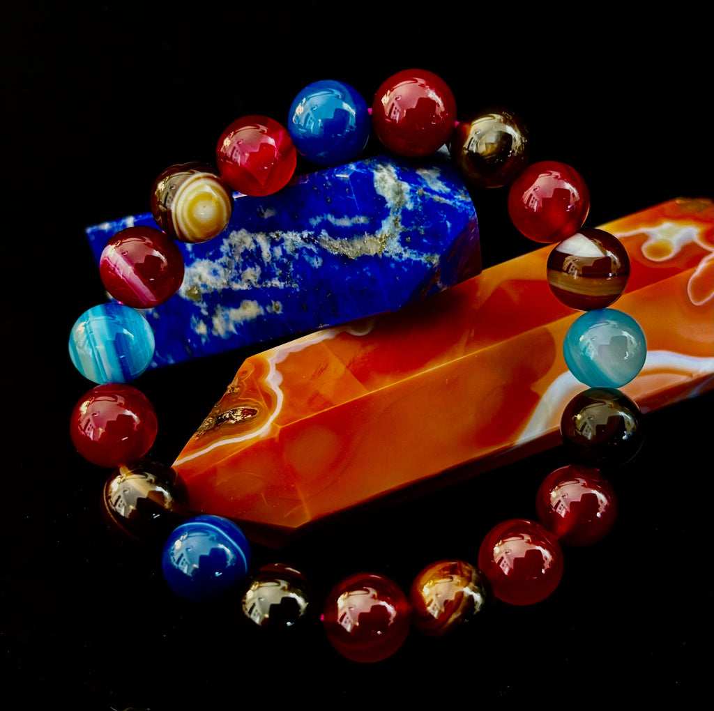 Happy Vibes Banded Agate Crystal Bracelet