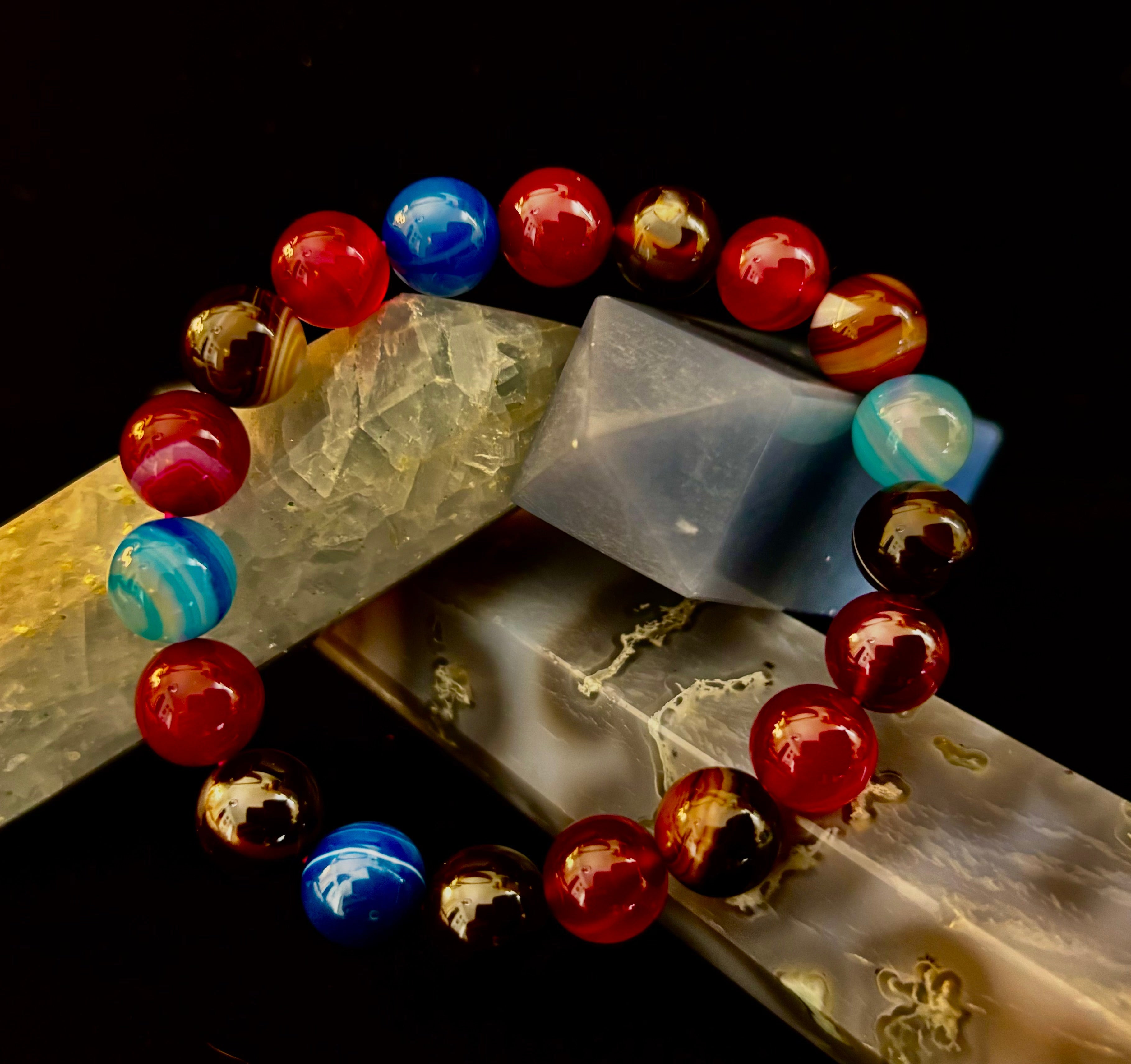 Happy Vibes Banded Agate Crystal Bracelet