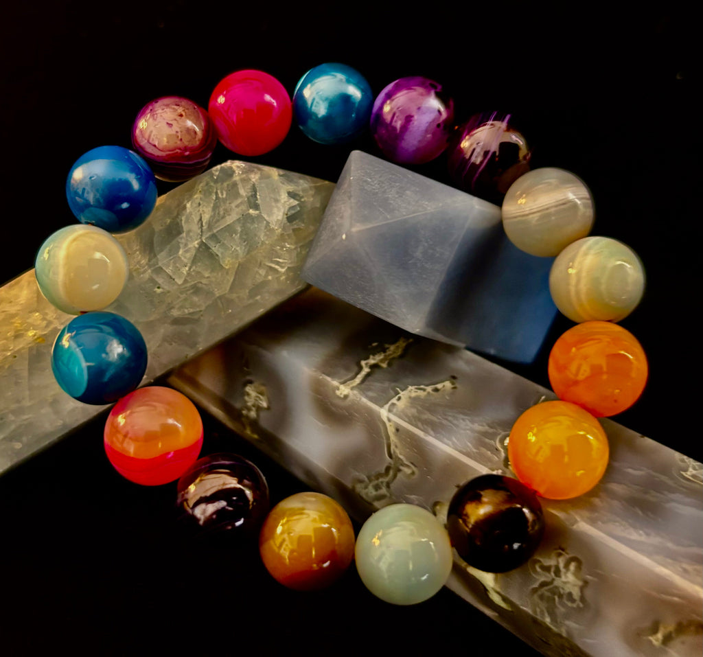 Happy Vibes Banded Agate Crystal Bracelet