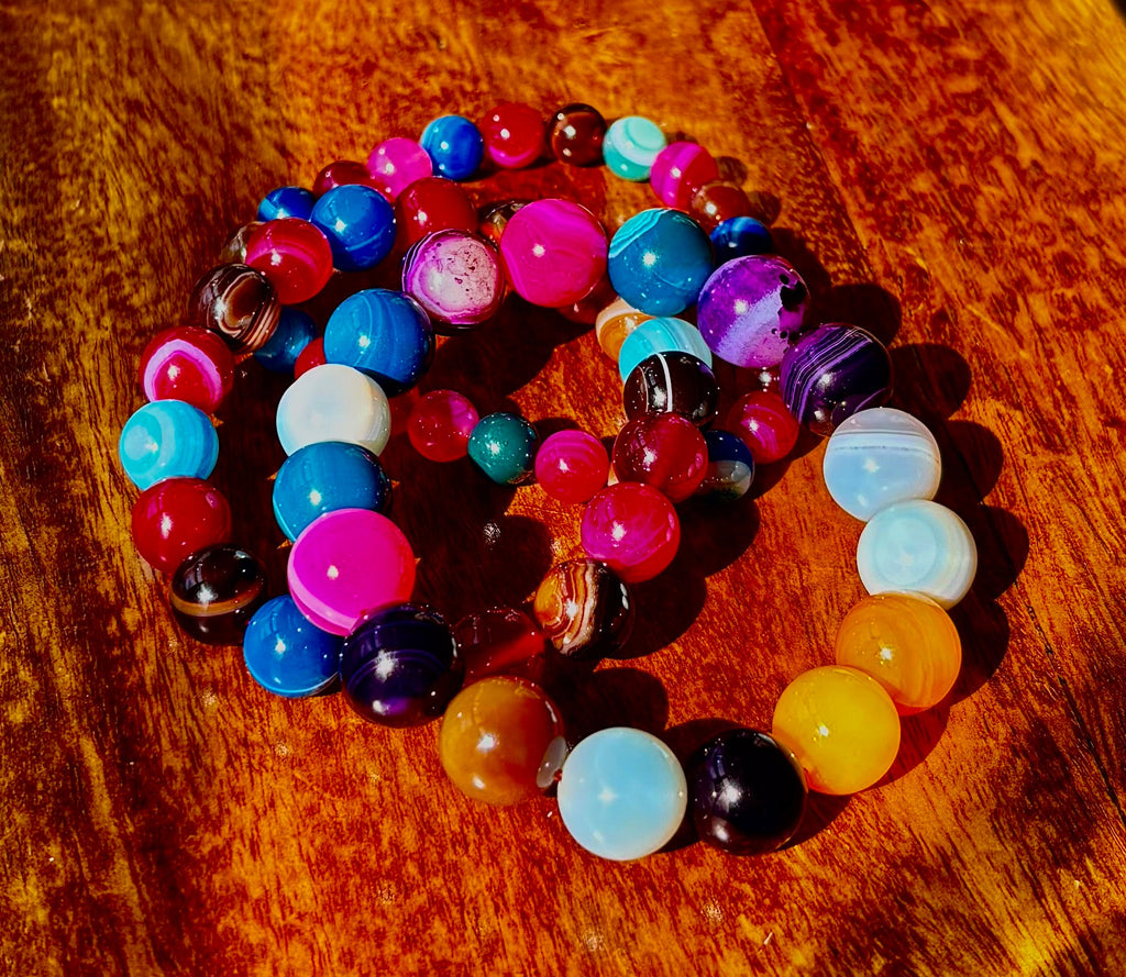 Happy Vibes Banded Agate Crystal Bracelet