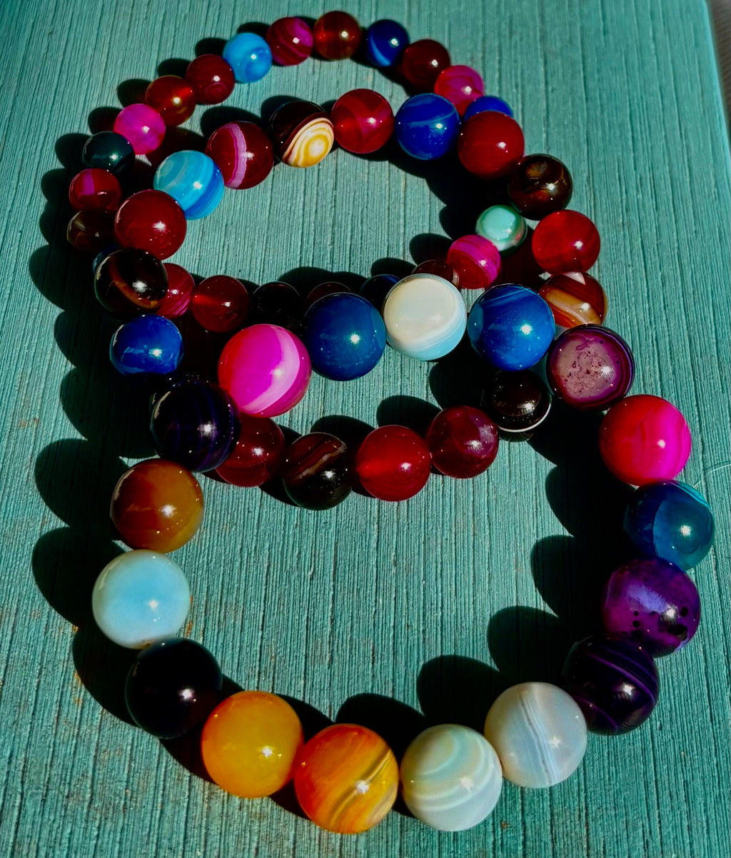 Happy Vibes Banded Agate Crystal Bracelet