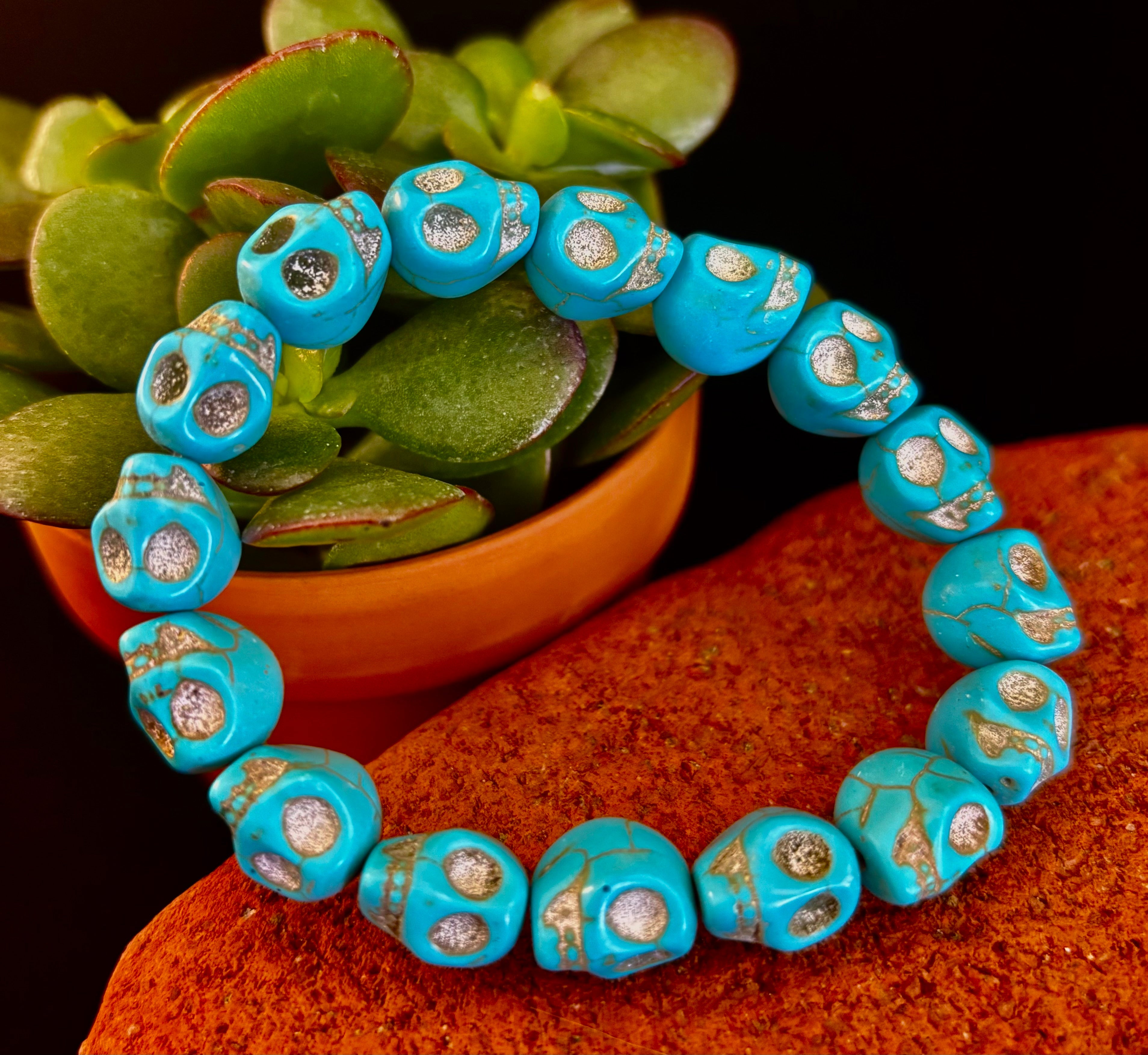 Turquoise Skull Energy Bracelet 💀💙