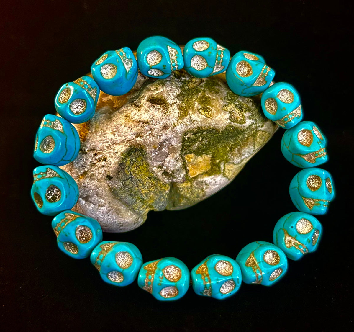Turquoise Skull Energy Bracelet 💀💙