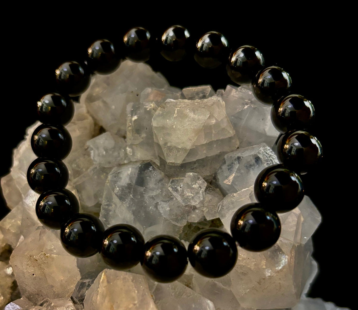 Black Onyx 8mm & 10mm Reiki-Infused Protection & Grounding Bracelet