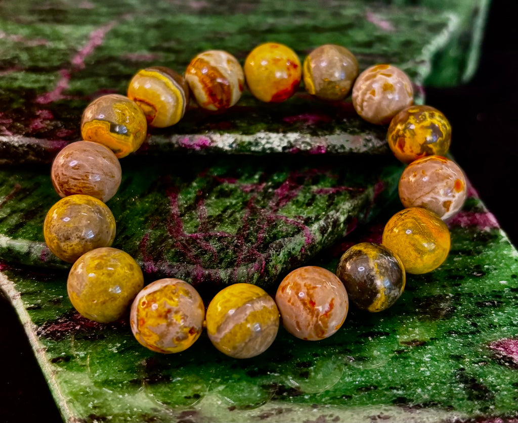 Bumble Bee Jasper Statement Bracelet – Rare Natural Gemstone | Limited Supply | Three Bead Sizes