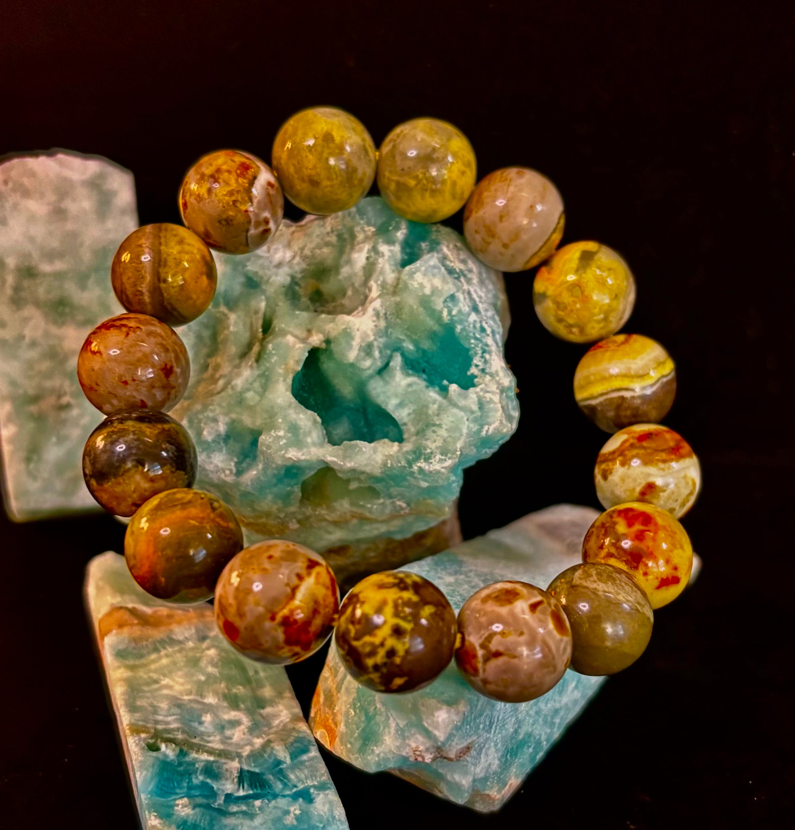Bumble Bee Jasper Statement Bracelet – Rare Natural Gemstone | Limited Supply | Three Bead Sizes