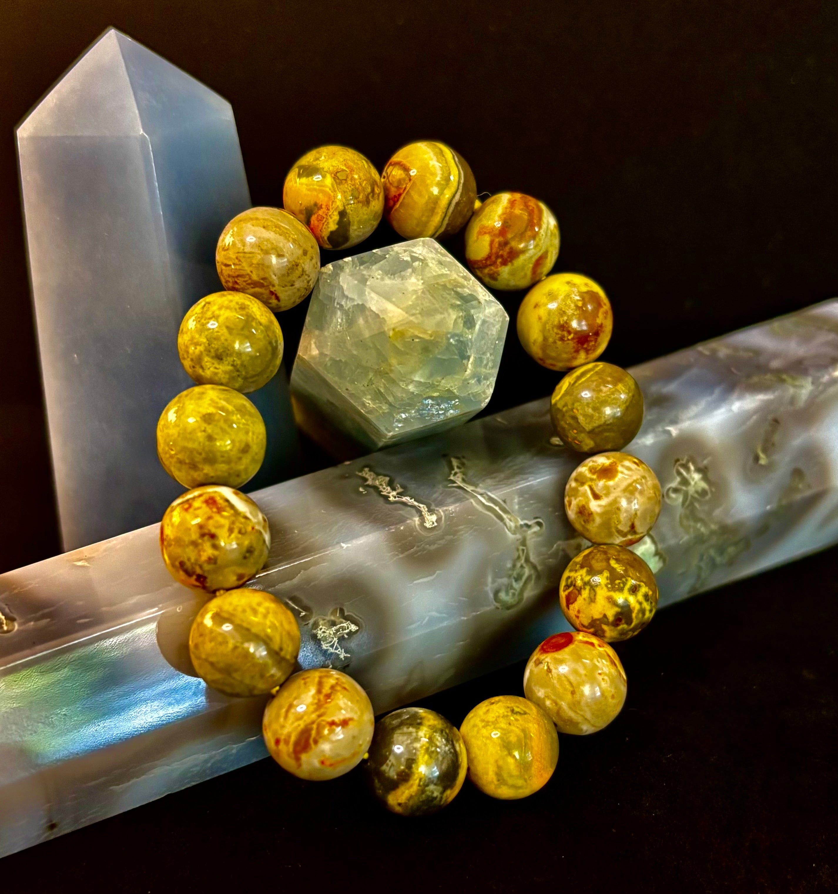 Bumble Bee Jasper Statement Bracelet – Rare Natural Gemstone | Limited Supply | Three Bead Sizes
