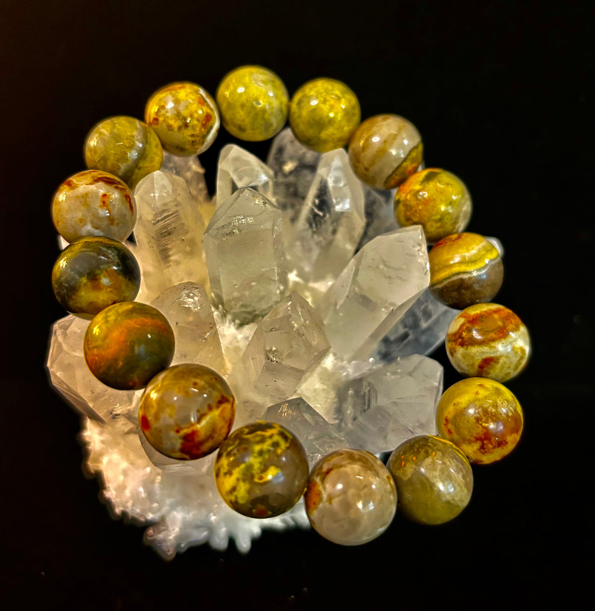Bumble Bee Jasper Statement Bracelet – Rare Natural Gemstone | Limited Supply | Three Bead Sizes