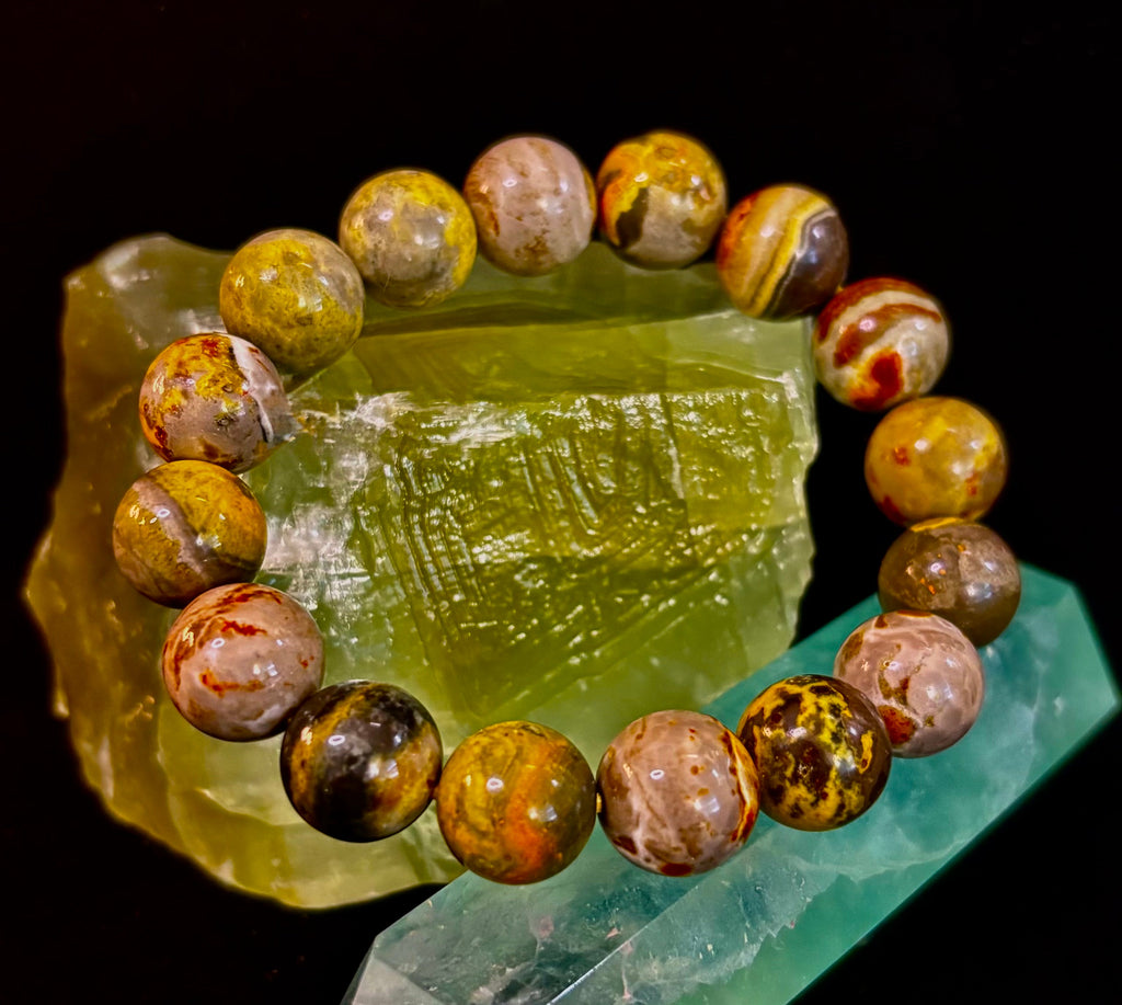 Bumble Bee Jasper Statement Bracelet – Rare Natural Gemstone | Limited Supply | Three Bead Sizes