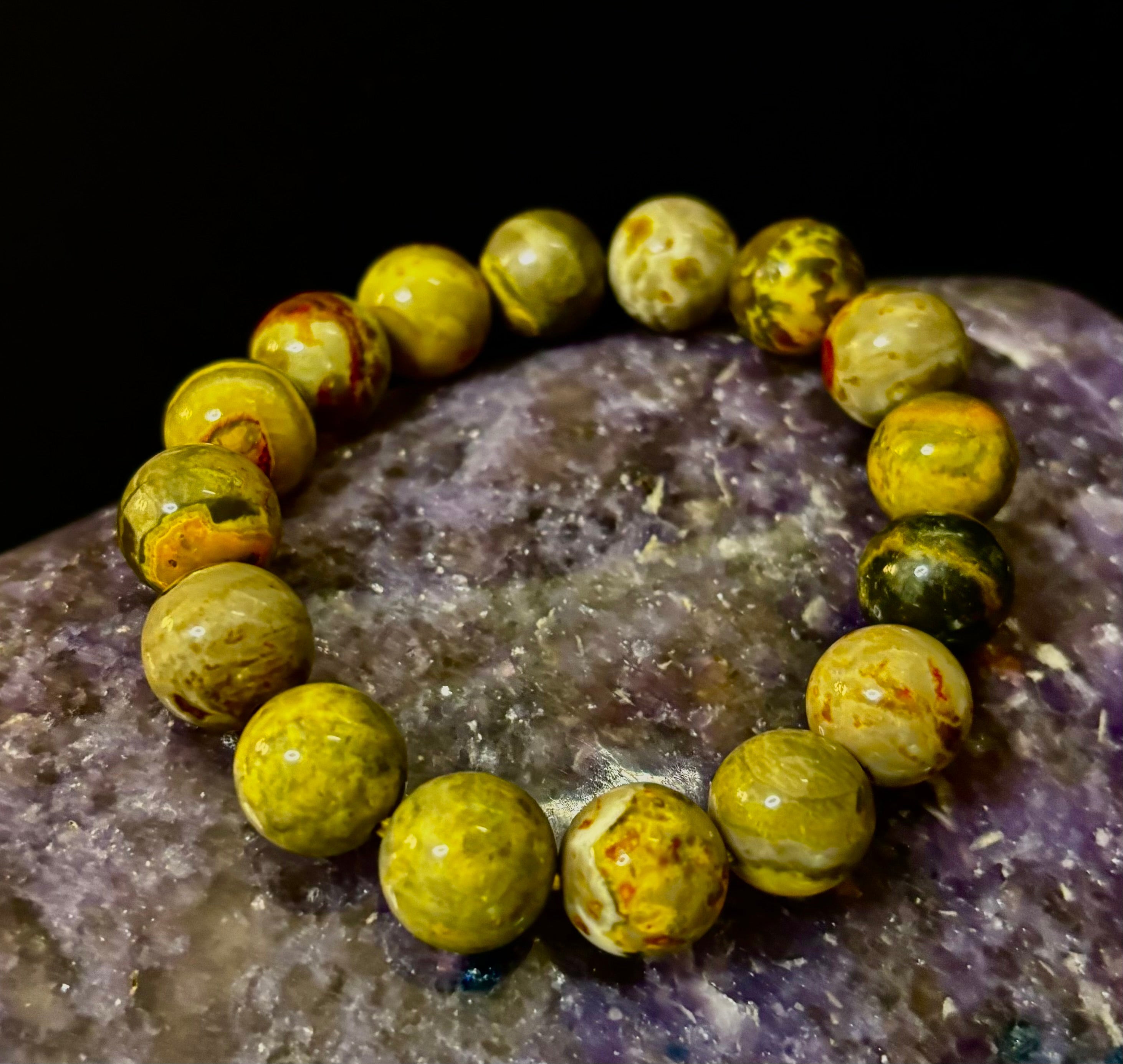 Bumble Bee Jasper Statement Bracelet – Rare Natural Gemstone | Limited Supply | Three Bead Sizes