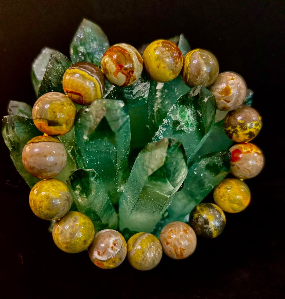 Bumble Bee Jasper Statement Bracelet – Rare Natural Gemstone | Limited Supply | Three Bead Sizes