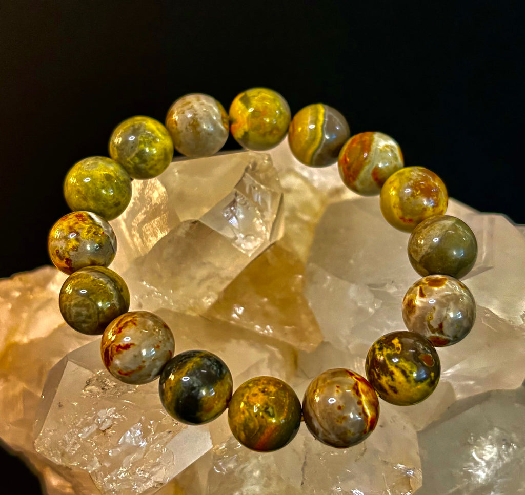 Bumble Bee Jasper Statement Bracelet – Rare Natural Gemstone | Limited Supply | Three Bead Sizes